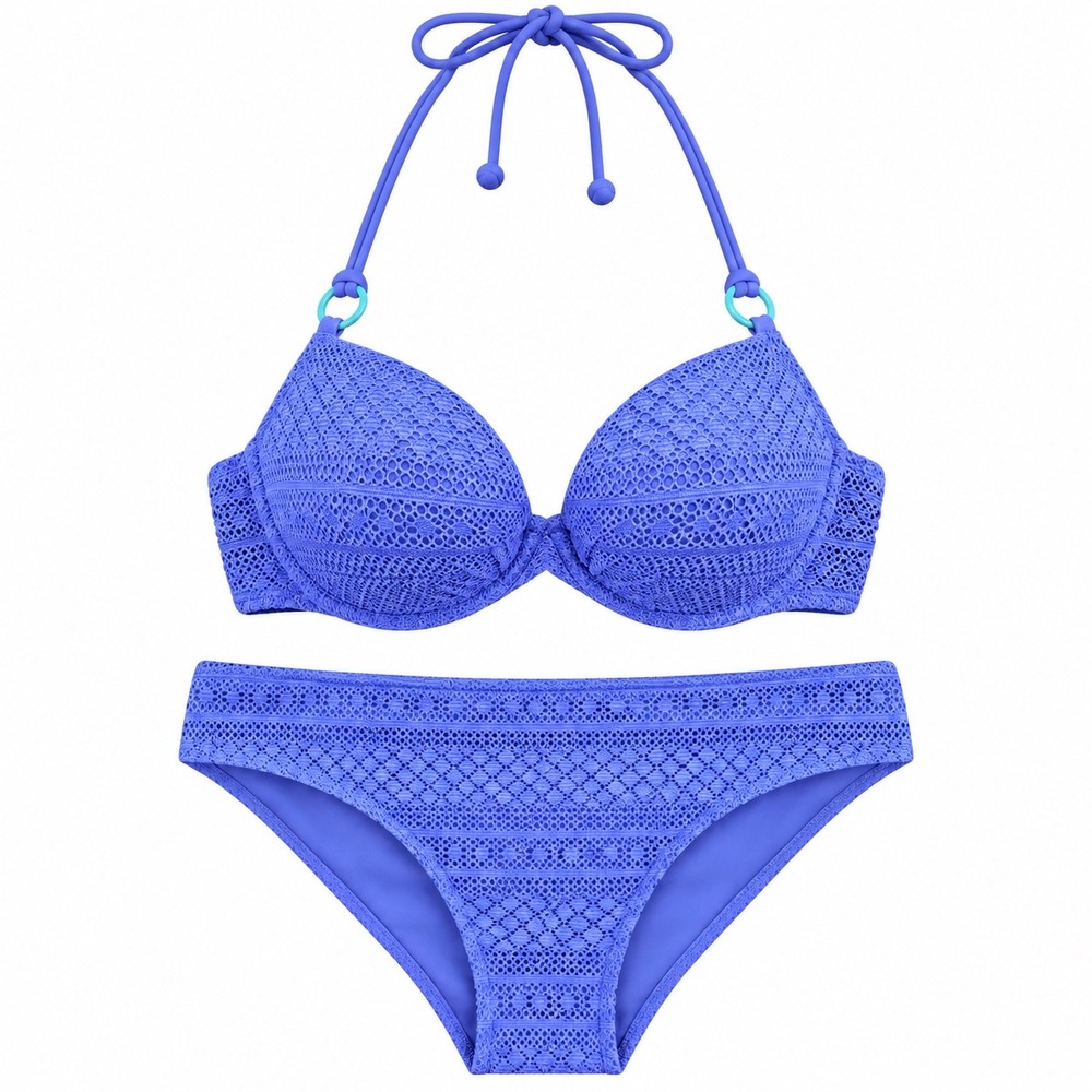 Aerie Periwinkle Crochet Lace Bikini Underwire Top NO size beach cottage swim